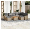 Image de Salon de jardin modulable beige 10 pieces resine tressee 62 x 62 x 69 cm 9 personnes