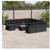 Image de Salon de jardin modulable 13 pieces noir resine tressee 62 x 62 x 69 cm 12 personnes
