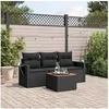 Image de Salon de jardin modulable 3 personnes noir resine tressee 62 x 55 x 69 cm 4 pieces
