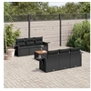 Image de Salon de jardin modulable resine tressee noir 7 pieces x 62 x 69 6 personnes
