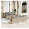 Image de Salon de jardin modulable 8 pieces beige 7 personnes 62 x 62 x 69 cm resine tressee