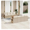 Image de Salon de jardin modulable 9 pieces beige resine tressee 62 x 62 x 69 cm 8 personnes