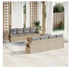 Image de Salon de jardin modulable resine tressee beige 9 pieces 62 x 55 x 69 cm 8 personnes