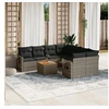 Image de Salon de Jardin avec Coussins 9 pcs, Canapés de Terrasse, Ensemble de Meubles de Patio, Mobilier d'Extérieur, Gris 3224492