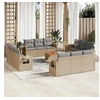 Image de Salon de jardin modulable 13 pieces beige 12 personnes 62 x 62 x 69 cm resine tressee