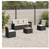 Image de Salon de Jardin avec Coussins 6 pcs, Canapés de Terrasse, Ensemble de Meubles de Patio, Mobilier d'Extérieur, Noir 3224502