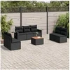 Image de Salon de jardin modulable GENERIQUE resine tressee 8 pieces noir 62 x 55 x 69 cm 7 personnes