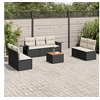 Image de Salon de Jardin avec Coussins 8 pcs, Canapés de Terrasse, Ensemble de Meubles de Patio, Mobilier d'Extérieur, Noir 3224516