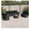 Image de Salon de Jardin avec Coussins 9 pcs, Canapés de Terrasse, Ensemble de Meubles de Patio, Mobilier d'Extérieur, Noir 3224522