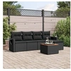 Image de Salon de Jardin avec Coussins 6 pcs, Canapés de Terrasse, Ensemble de Meubles de Patio, Mobilier d'Extérieur, Noir 3224536