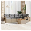 Image de Salon de jardin modulable 5 personnes beige 6 pieces 62 x 62 x 69 cm resine tressee