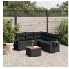 Image de Salon de Jardin avec Coussins 6 pcs, Canapés de Terrasse, Ensemble de Meubles de Patio, Mobilier d'Extérieur, Noir 3224557