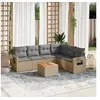 Image de Salon de Jardin avec Coussins 7 pcs, Canapés de Terrasse, Ensemble de Meubles de Patio, Mobilier d'Extérieur, Beige 3224582