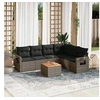 Image de Salon de jardin modulable resine tressee gris 7 pieces 62.0 x 62 x 69 6 personnes