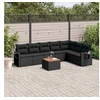 Image de Salon de Jardin avec Coussins 8 pcs, Canapés de Terrasse, Ensemble de Meubles de Patio, Mobilier d'Extérieur, Noir 3224592