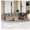 Image de Salon de jardin modulable resine tressee beige 8 pieces 62 x 62 x 69 cm 7 personnes