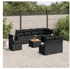 Image de Salon de Jardin avec Coussins 9 pcs, Canapés de Terrasse, Ensemble de Meubles de Patio, Mobilier d'Extérieur, Noir 3224599