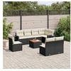Image de Salon de Jardin avec Coussins 9 pcs, Canapés de Terrasse, Ensemble de Meubles de Patio, Mobilier d'Extérieur, Noir 3224600