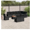 Image de Salon de jardin modulable resine tressee noir 11 pieces x 62 x 69 10 personnes