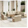 Image de Salon de jardin modulable resine tressee beige 12 pieces x 62 x 69