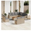 Image de Salon de jardin modulable resine tressee 11 personnes 12 pieces 62 x 62 x 69 cm beige