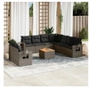 Image de Salon de Jardin avec Coussins 10 pcs, Canapés de Terrasse, Ensemble de Meubles de Patio, Mobilier d'Extérieur, Gris 3224632