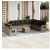 Image de Salon de Jardin avec Coussins 11 pcs, Canapés de Terrasse, Ensemble de Meubles de Patio, Mobilier d'Extérieur, Gris 3224639