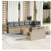 Image de Salon de jardin modulable 9 pieces beige resine tressee 62 x 62 x 69 cm 8 personnes