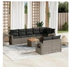 Image de Salon de Jardin avec Coussins 9 pcs, Canapés de Terrasse, Ensemble de Meubles de Patio, Mobilier d'Extérieur, Gris 3224653