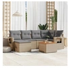Image de Salon de jardin modulable 7 pieces beige 6 personnes 62 x 62 x 69 cm resine tressee