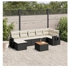 Image de Salon de Jardin avec Coussins 8 pcs, Canapés de Terrasse, Ensemble de Meubles de Patio, Mobilier d'Extérieur, Noir 3224670