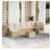 Image de Salon de Jardin avec Coussins 8 pcs, Canapés de Terrasse, Ensemble de Meubles de Patio, Mobilier d'Extérieur, Beige 3224672
