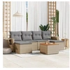 Image de Salon de Jardin avec Coussins 7 pcs, Canapés de Terrasse, Ensemble de Meubles de Patio, Mobilier d'Extérieur, Beige 3224687