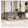 Image de Salon de Jardin avec Coussins 10 pcs, Canapés de Terrasse, Ensemble de Meubles de Patio, Mobilier d'Extérieur, Beige 3224708