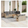Image de Salon de jardin modulable 9 personnes resine tressee beige 62 x 62 x 69 cm 10 pieces
