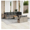 Image de Salon de Jardin avec Coussins 10 pcs, Canapés de Terrasse, Ensemble de Meubles de Patio, Mobilier d'Extérieur, Gris 3224716
