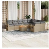 Image de Salon de jardin modulable beige 9 personnes 10 pieces 62 x 62 x 69 cm resine tressee
