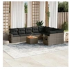 Image de Salon de Jardin avec Coussins 10 pcs, Canapés de Terrasse, Ensemble de Meubles de Patio, Mobilier d'Extérieur, Gris 3224723