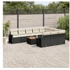 Image de Salon de Jardin avec Coussins 11 pcs, Canapés de Terrasse, Ensemble de Meubles de Patio, Mobilier d'Extérieur, Noir 3224740