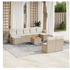Image de Salon de Jardin avec Coussins 10 pcs, Canapés de Terrasse, Ensemble de Meubles de Patio, Mobilier d'Extérieur, Beige 3224763