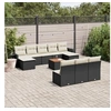 Image de Salon de jardin modulable 2 personnes resine tressee 11 pieces 62 x 55 x 69 cm noir