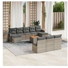 Image de Salon de Jardin avec Coussins 11 pcs, Canapés de Terrasse, Ensemble de Meubles de Patio, Mobilier d'Extérieur, Gris 3224772