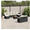 Image de Salon de Jardin avec Coussins 10 pcs, Canapés de Terrasse, Ensemble de Meubles de Patio, Mobilier d'Extérieur, Noir 3224775