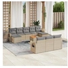 Image de Salon de Jardin avec Coussins 11 pcs, Canapés de Terrasse, Ensemble de Meubles de Patio, Mobilier d'Extérieur, Beige 3224785