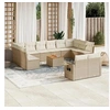 Image de Salon de Jardin avec Coussins 13 pcs, Canapés de Terrasse, Ensemble de Meubles de Patio, Mobilier d'Extérieur, Beige 3224798