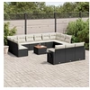 Image de Salon de jardin modulable 14 pieces 12 personnes resine tressee 62 x 62 x 69 cm noir