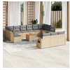 Image de Salon de jardin modulable 14 pieces beige 12 personnes 62 x 62 x 69 cm resine tressee