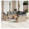 Image de Salon de Jardin avec Coussins 12 pcs, Canapés de Terrasse, Ensemble de Meubles de Patio, Mobilier d'Extérieur, Beige 3224827