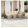 Image de Salon de Jardin avec Coussins 10 pcs, Canapés de Terrasse, Ensemble de Meubles de Patio, Mobilier d'Extérieur, Beige 3224847