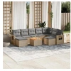 Image de Salon de Jardin avec Coussins 10 pcs, Canapés de Terrasse, Ensemble de Meubles de Patio, Mobilier d'Extérieur, Beige 3224848